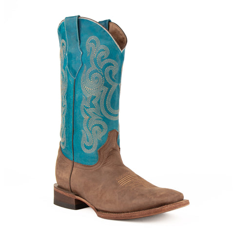 Men's Ferrini Hunter Leather Boots Handcrafted Chocolate