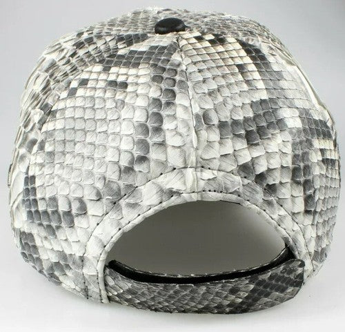 Python Schlangenhaut-Kappe, natürlicher, echter, verstellbarer Verschluss, handgefertigt in den USA