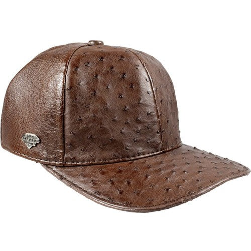 Brown Ostrich Cap Real Full Quill With Adjustable Closure Handmade In The USA