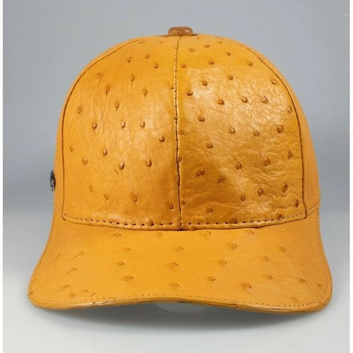 Ostrich Cap Buttercup Real Full Quill Adjustable Closure Handmade In The USA
