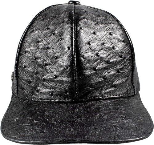 Black Ostrich Cap Real Full Quill With Adjustable Closure Handmade In The USA
