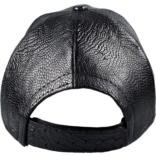 Gorra de avestruz negra con pluma auténtica y cierre ajustable. Hecha a mano en EE. UU.