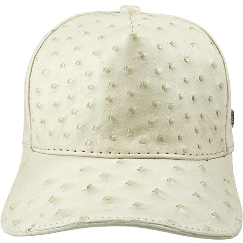 Bone Ostrich Cap Real Full Quill With Adjustable Closure Handmade In The USA