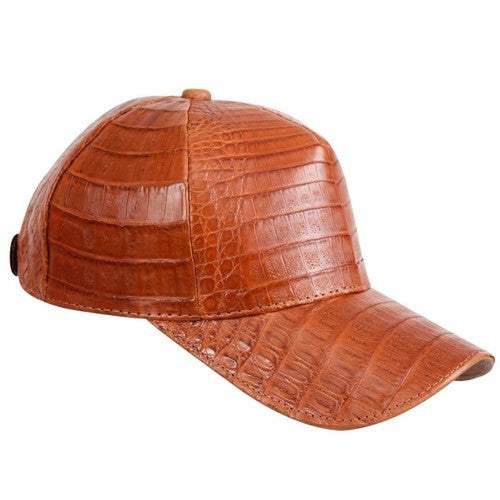 Cognac Caiman Krokodil Alligator Bauchkappe Echt verstellbarer Verschluss Handarbeit