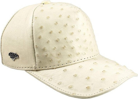 Bone Ostrich Cap Real Full Quill With Adjustable Closure Handmade In The USA