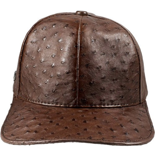 Brown Ostrich Cap Real Full Quill With Adjustable Closure Handmade In The USA