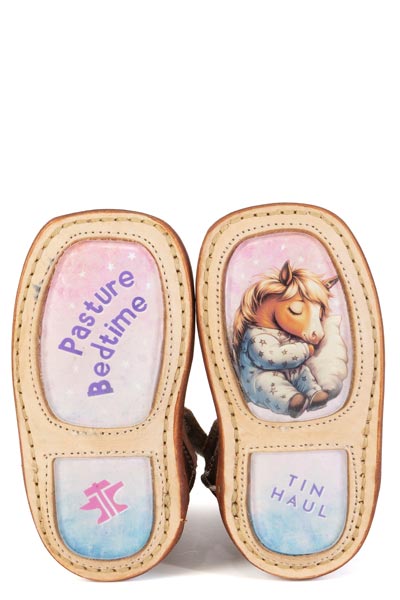 Baby Tin Haul Barbwire Belle Boots with Pasture Bedtime Sole Handcrafted Brown