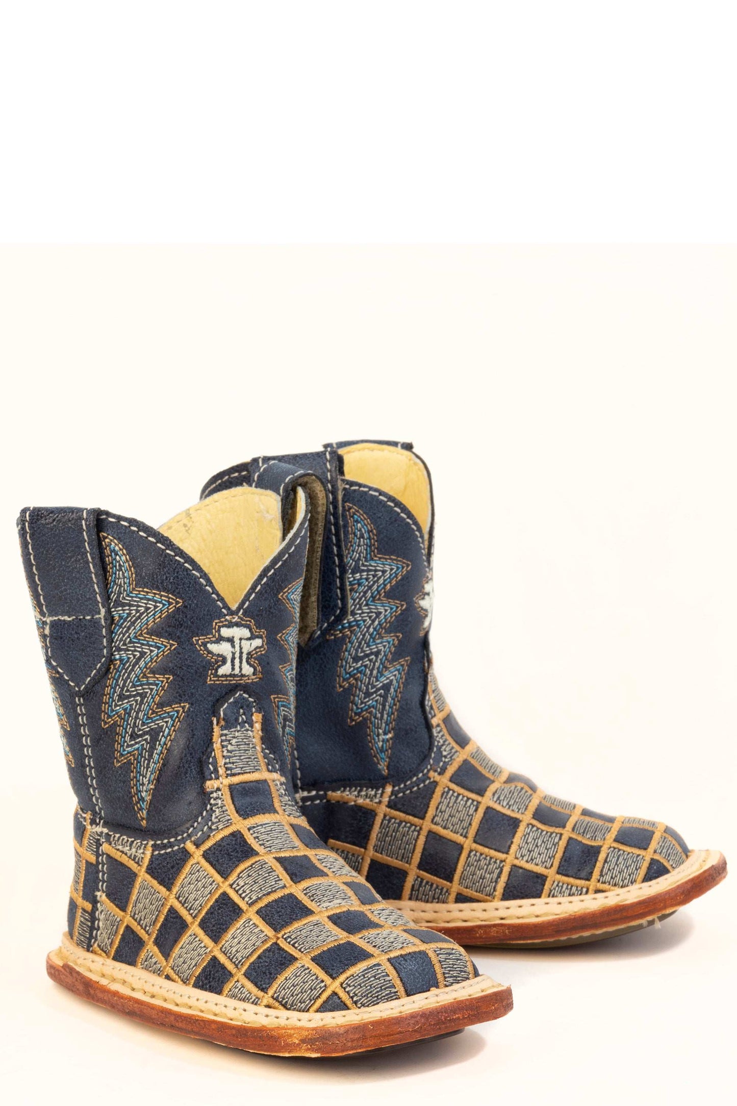 Baby Tin Haul Checkmate Boots With Ready For My First Rodeo Sole Handmade Brown