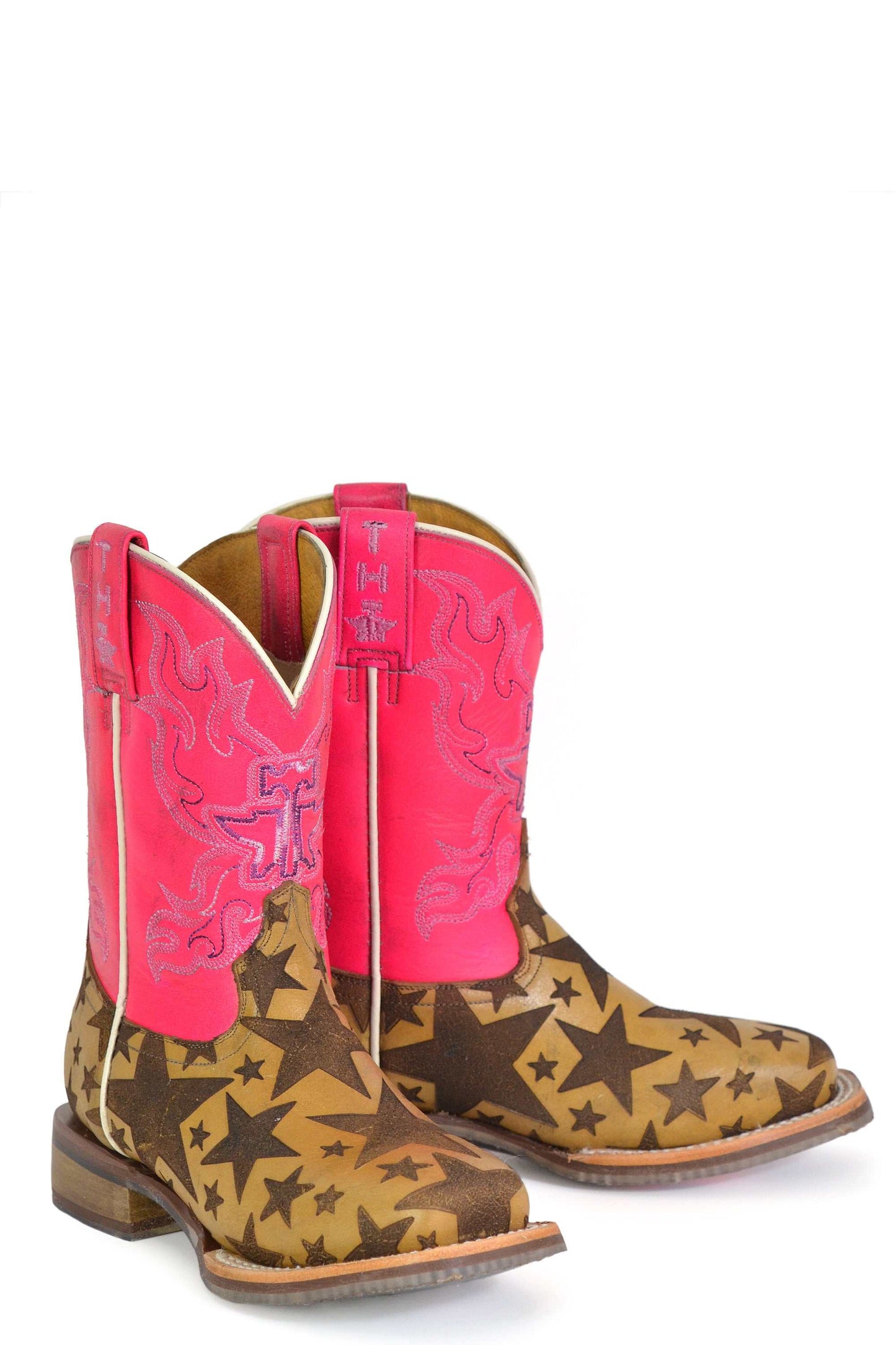 Kid's Tin Haul Starring Me Boots With Little Rodeo Star Sole Handmade Tan