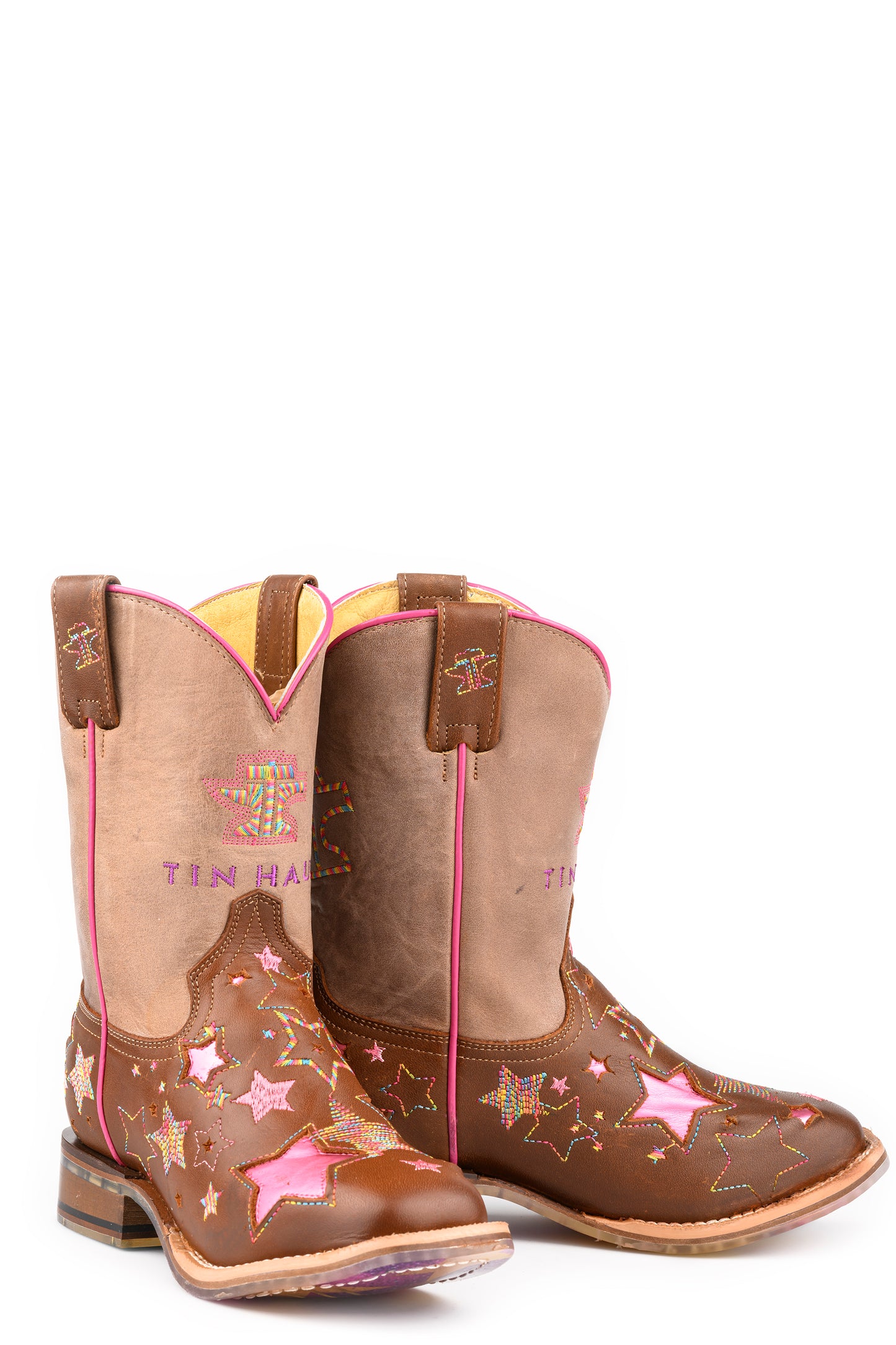 Kid's Tin Haul Starbright Boots With Super Star Sole Handcrafted Brown