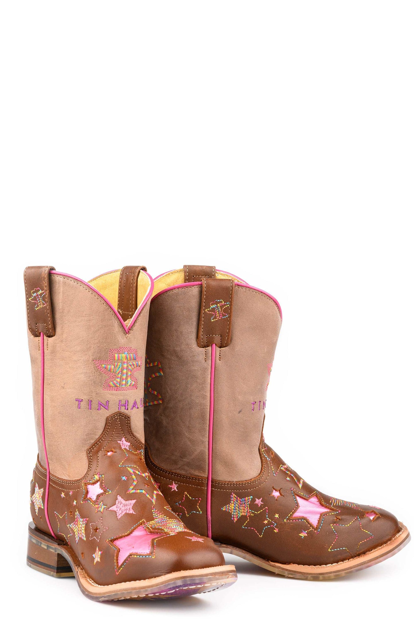 Kid's Tin Haul Starbright Boots With Super Star Sole Handcrafted Brown
