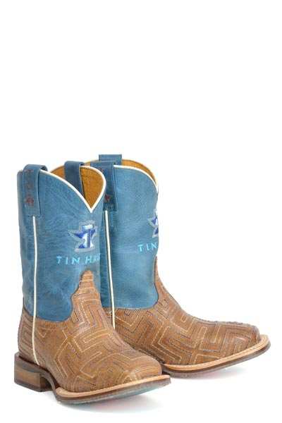 Kid's Tin Haul Maze Boots With Bullrider Sole Handmade