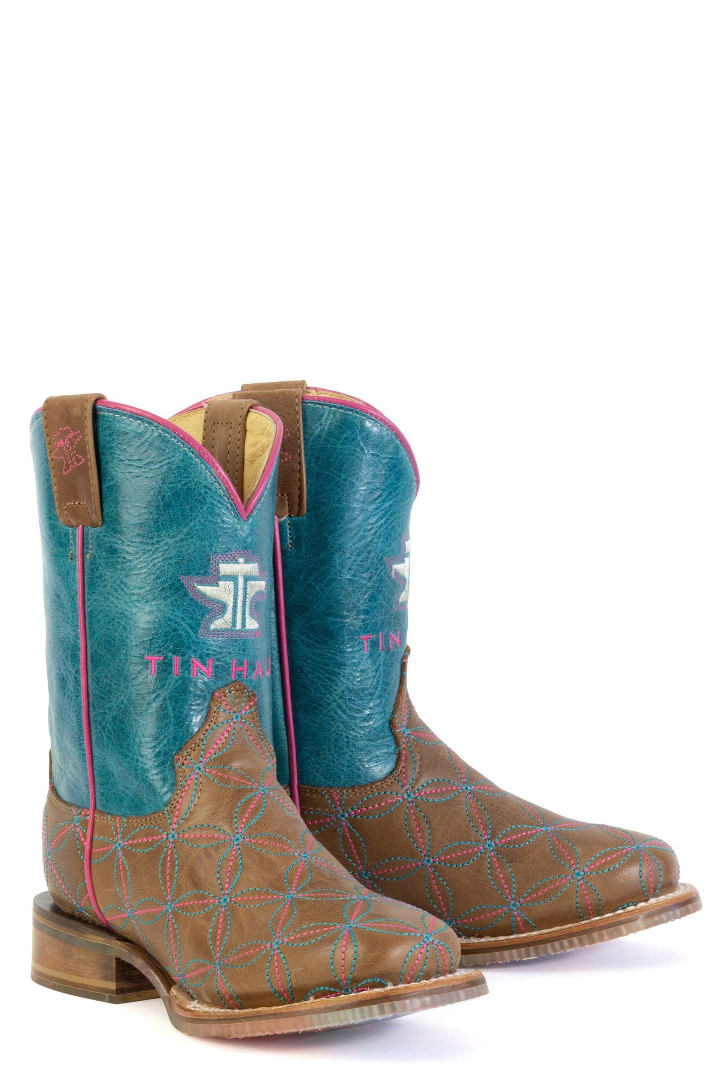 Kid's Tin Haul Twister Boots With Tuti Fruti Sole Handcrafted Brown