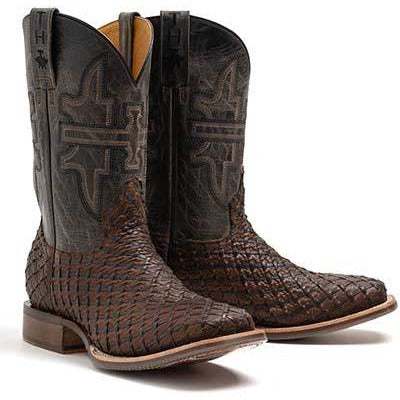 Men's Tin Haul Son Of A Buck Boots handcrafted brown leather with TH Hunter sole and 11-inch shaft