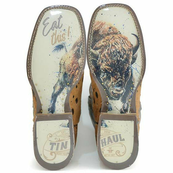 Men's Tin Haul Hairston Boots with Buffalo Sole Handcrafted Tan - yeehawcowboy