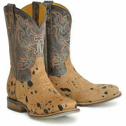 Men's Tin Haul Hairston Boots handcrafted tan with buffalo sole and square toe
