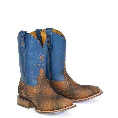Men's Tin Haul Boots handcrafted tan with Criss Cross design and Geo Rider sole