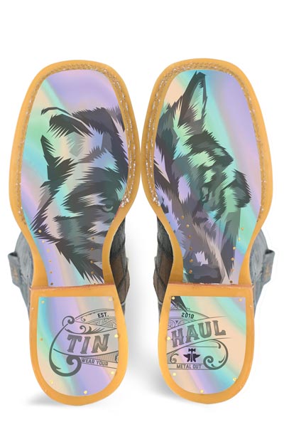Herren Tin Haul Wolf Boots mit Holo-Wolf Sohle Handgefertigt Braun