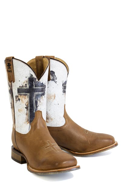 Herren Tin Haul Church Cross Boots mit Philipper 4:13 Sohle, handgefertigt