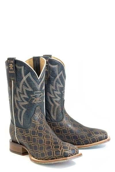 Botas retorcidas Tin Haul para hombre con suela vaquera Ride 'em, hechas a mano