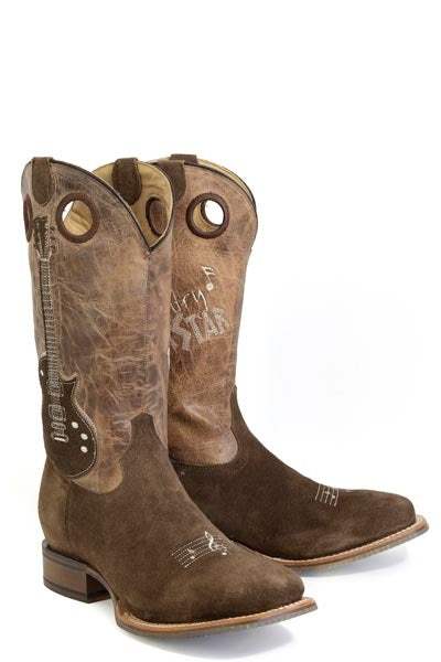 Botas de hombre estilo guitarra Tin Haul con sombrero y suela Soul, hechas a mano