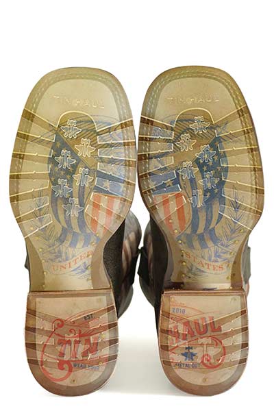 Herrenstiefel Tin Haul Patriot mit Adler- und Schild-Profilsohle, handgefertigt, Braun