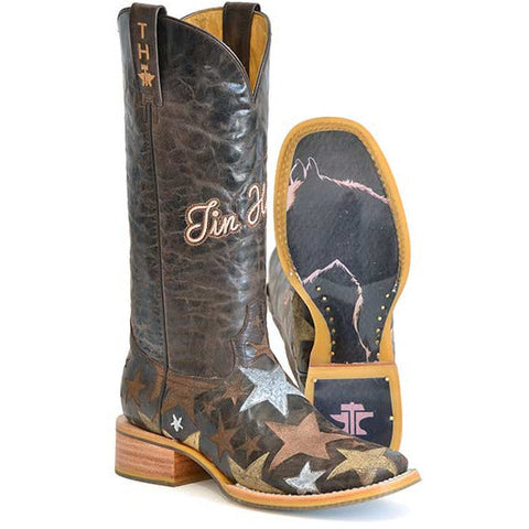 Women's Tin Haul Hollywood Stars Boots with Horse Lover Sole Handcrafted Brown