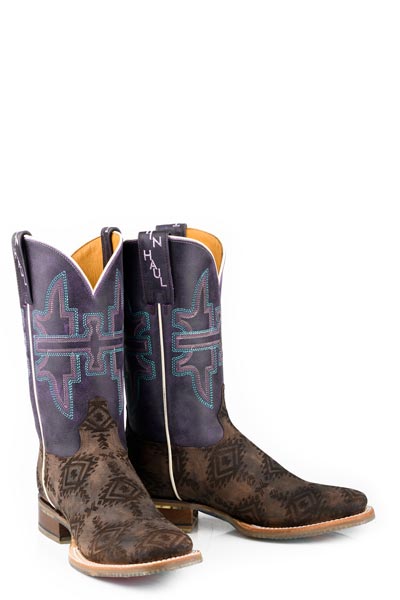 Tin Haul Sizzling Aztec Boots für Damen mit Bear Mountain Sohle, handgefertigt, Braun