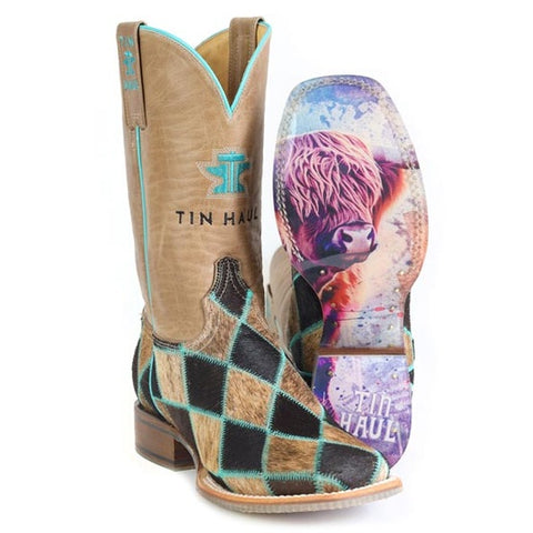 Women's Tin Haul Pet Me Boots With I Only See The Good In Men Sole Handcrafted Brown