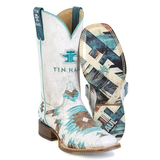 Women's Tin Haul Twisted Aztection Boots With Three D Sole Handmade