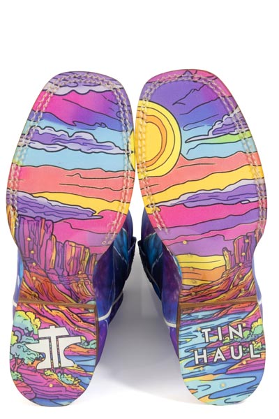 Women's Tin Haul Kaleidoscope Boots With Painted Canyon Sole Handmade