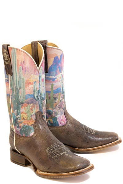 Women's Tin Haul Cactita Boots Don'T Rain On My Parade Sole Handmade Brown