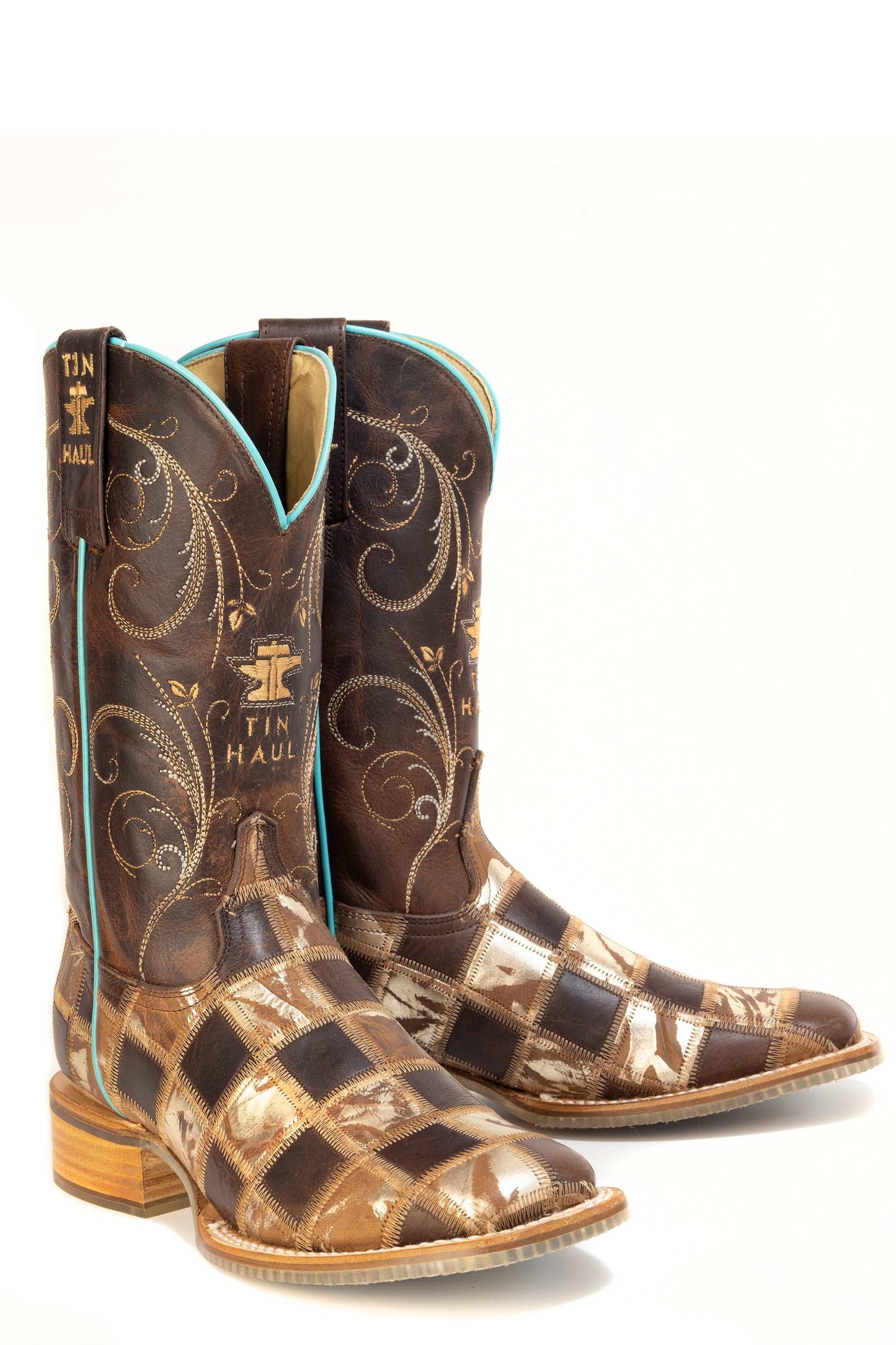 Women’s Tin Haul Giddyup Glam Boots With Ready For The Ride Boots Handmade Brown