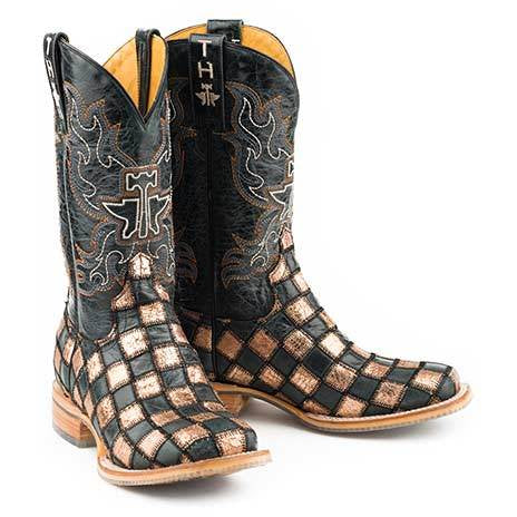 Women’s Tin Haul Ooh La La Boots With Full Of Color Sole Handcrafted Black - yeehawcowboy