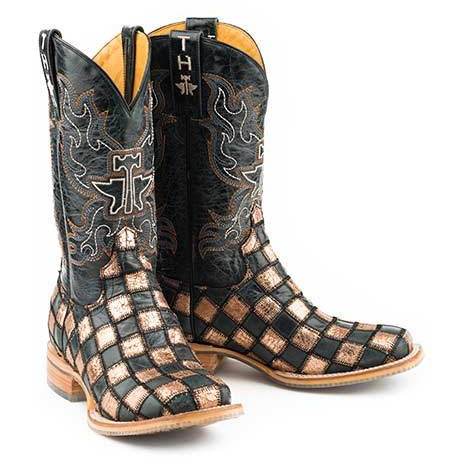 Women’s Tin Haul Ooh La La Boots With Full Of Color Sole Handcrafted Black - yeehawcowboy