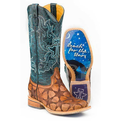 Women's Tin Haul Wish Upon A Star Boots With Dream Rider Sole Handcrafted Brown
