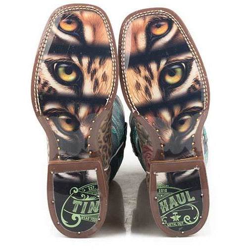 Women's Tin Haul Wild Flower Boots With Cat Eyes Sole Handcrafted Multi Color - yeehawcowboy