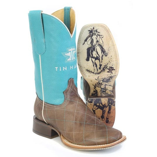 Women's Tin Haul Diamonds Are Forever Boots With Cowgirl Rider Sole Handcrafted Brown