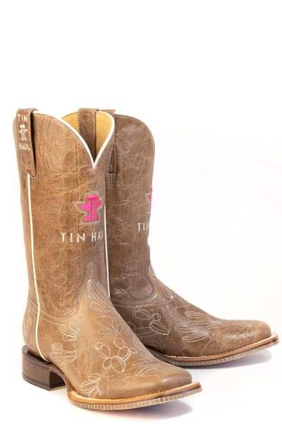 Botas de mujer Tin Haul Cacatillo con suela Saquaro hechas a mano, color tostado