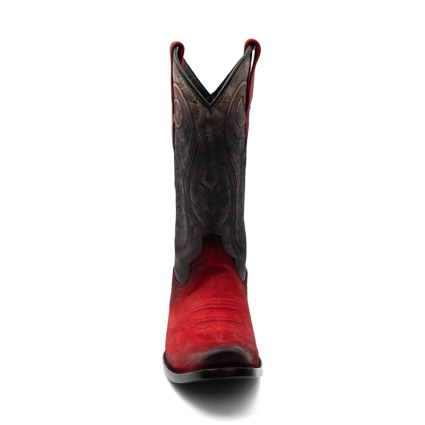 Botas de cuero Ferrini Roughrider para hombre, hechas a mano, con punta cuadrada, color rojo