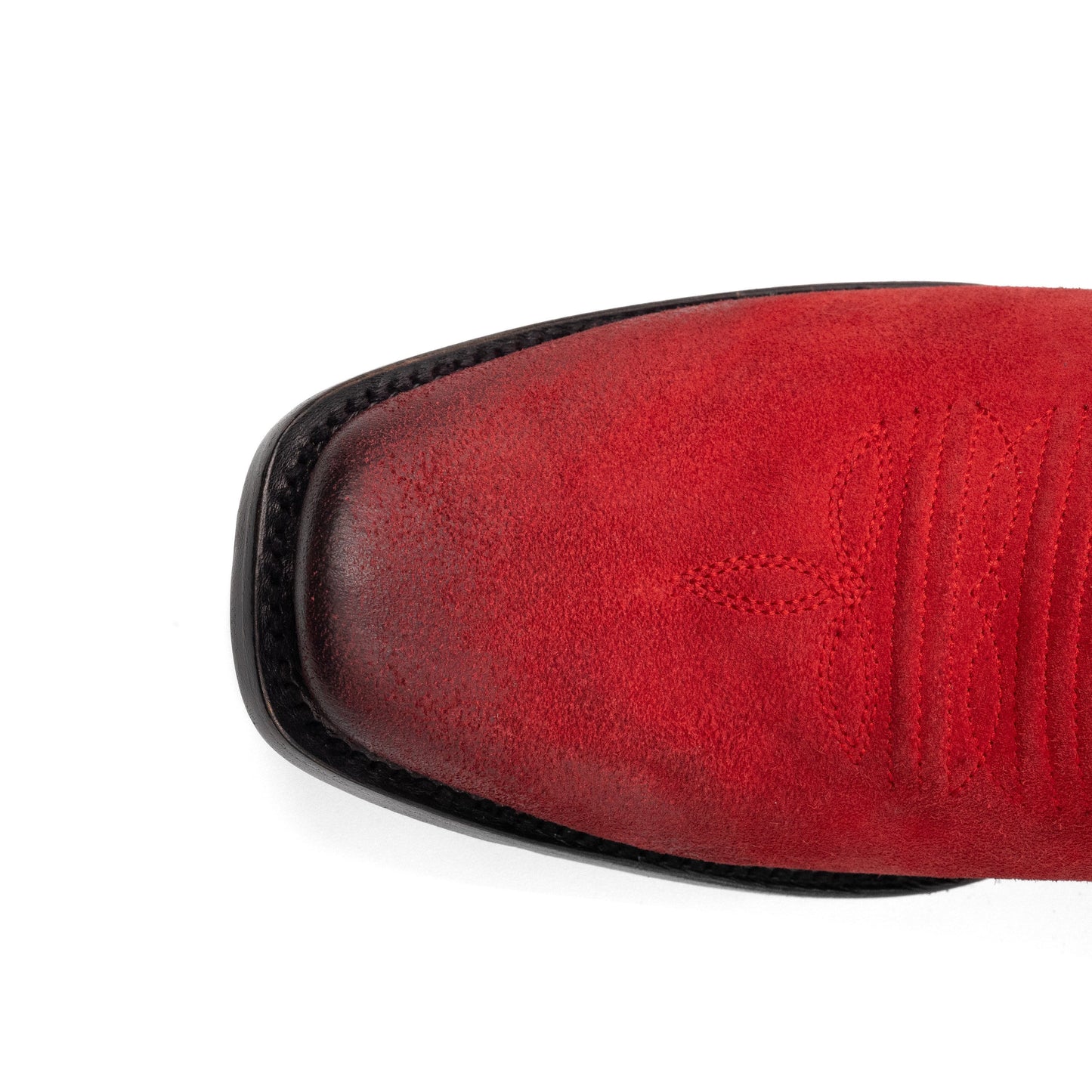 Botas de cuero Ferrini Roughrider para hombre, hechas a mano, con punta cuadrada, color rojo