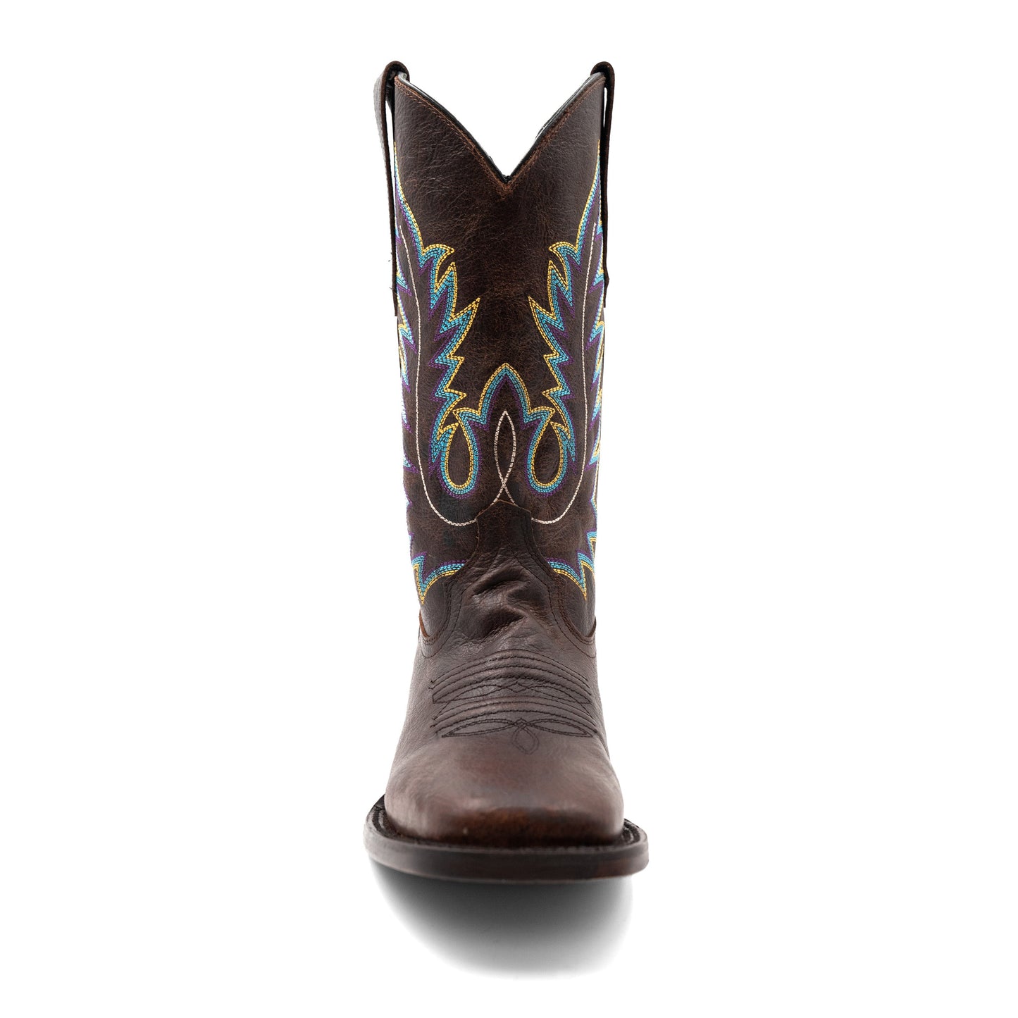Men's Ferrini Chase Leather Boots Handcrafted Square Toe Chocolate