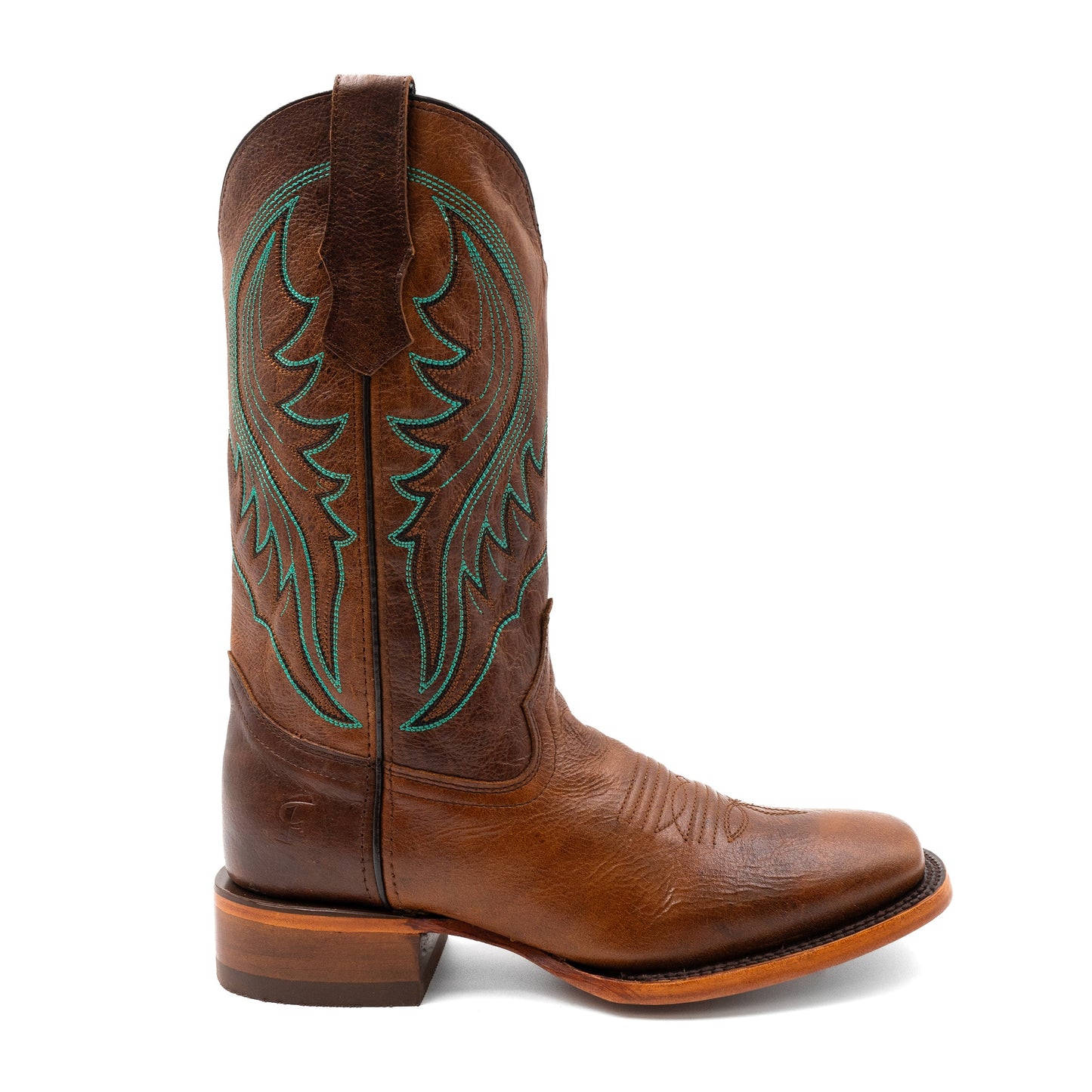 Men's Ferrini Beau Leather Boots Handcrafted Square Toe Honey