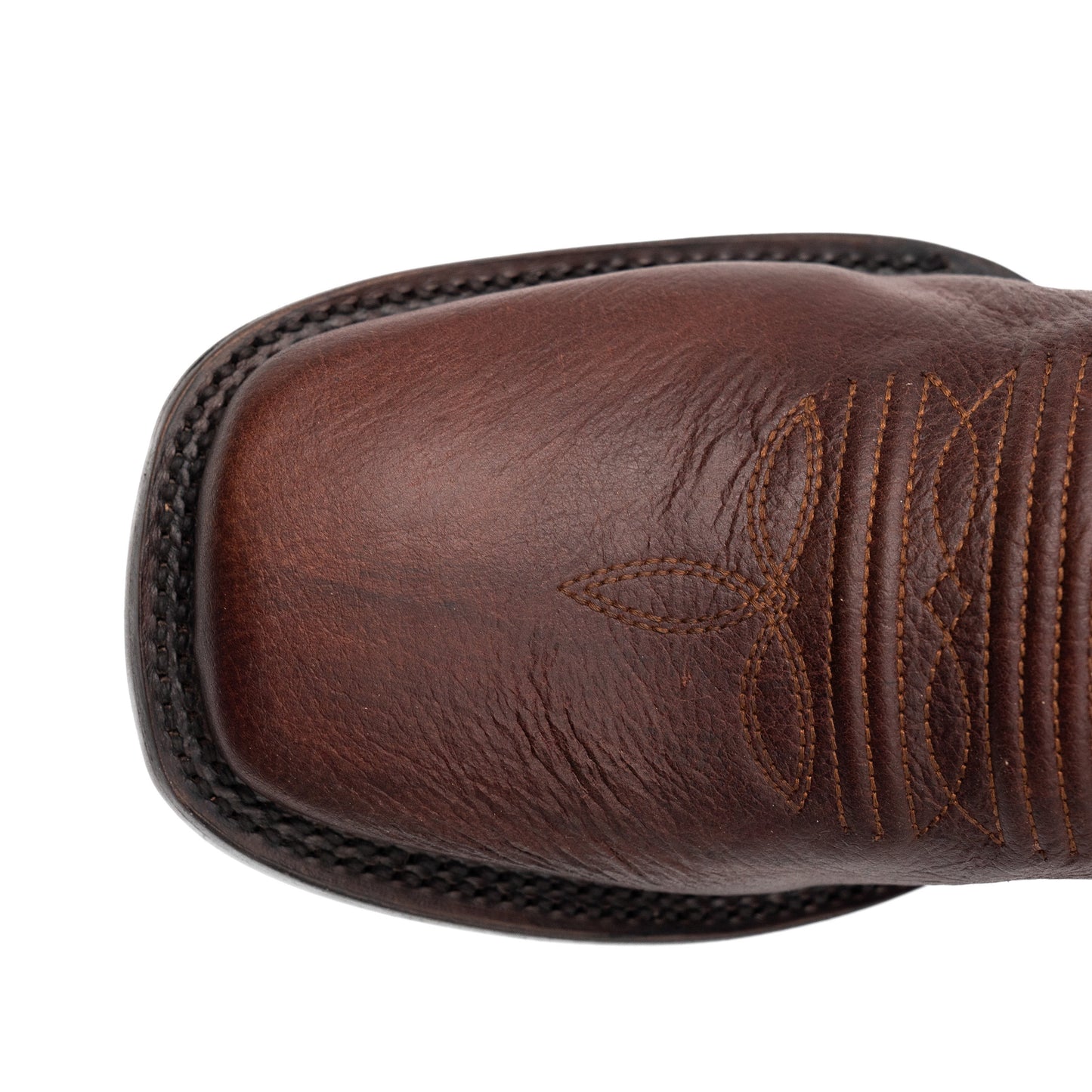 Botas de cuero Ferrini Dylan para hombre, hechas a mano, con punta cuadrada, color brandy