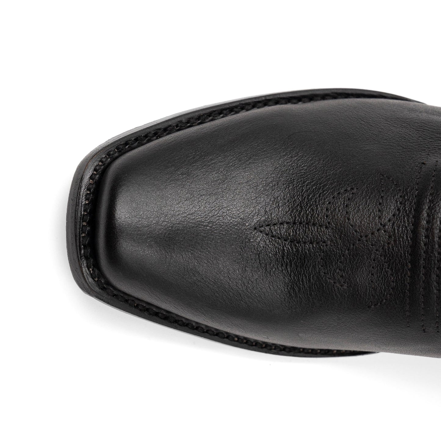 Botas de cuero Ferrini Wyatt para hombre, hechas a mano, con punta cuadrada, color negro