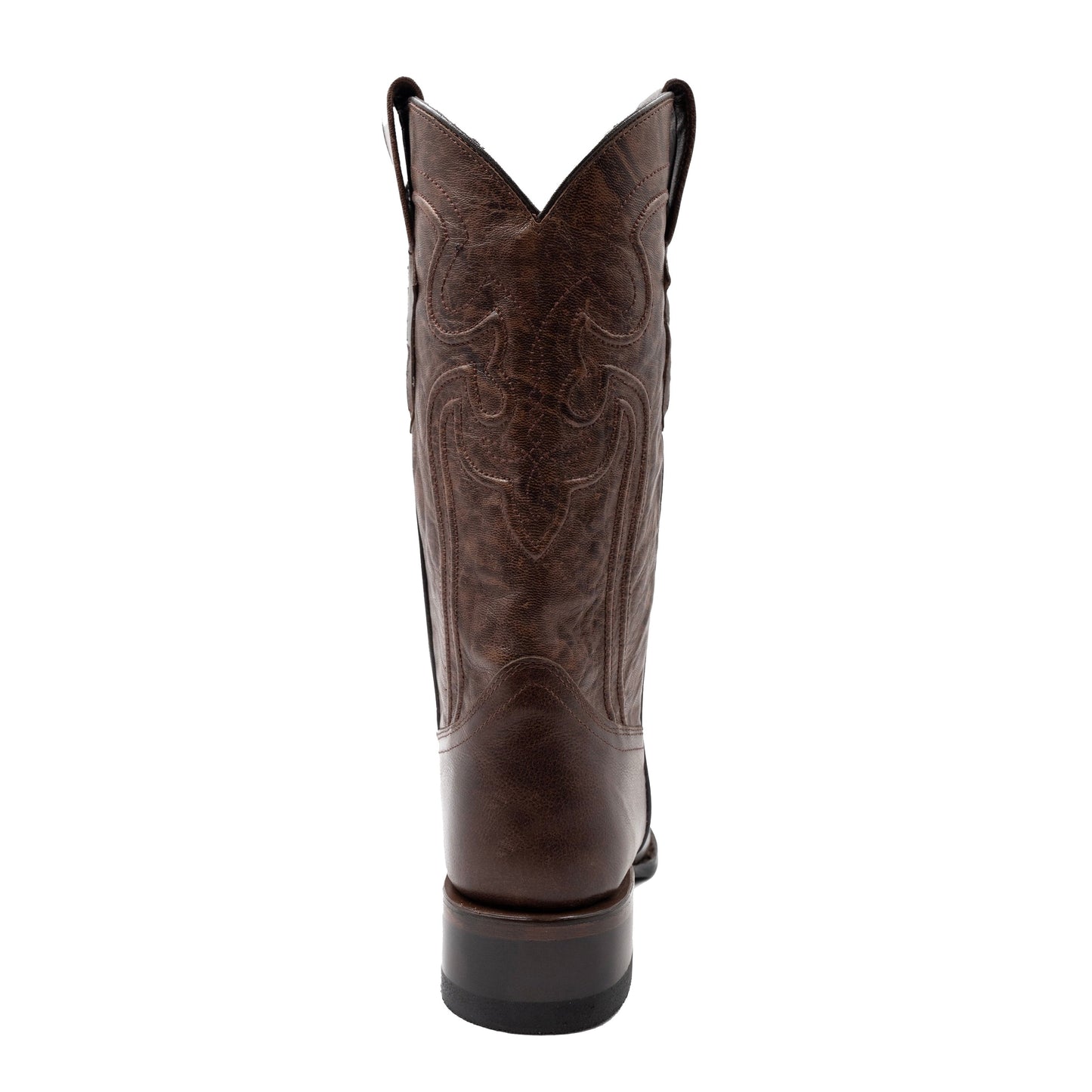 Botas de cuero Ferrini Wyatt para hombre, hechas a mano, con punta cuadrada, color chocolate