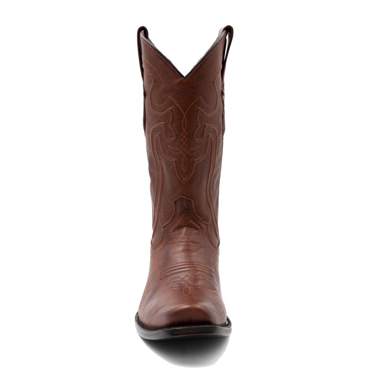 Botas de cuero Ferrini Wyatt para hombre, hechas a mano, con punta cuadrada, color brandy