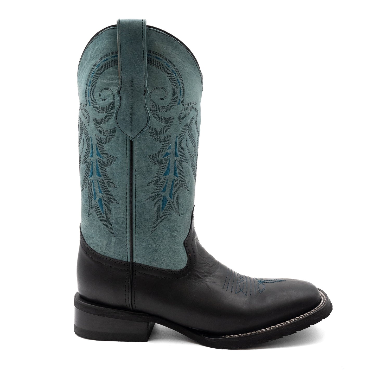 Men's Ferrini Maverick Leather Boots Handcrafted Square Toe Black
