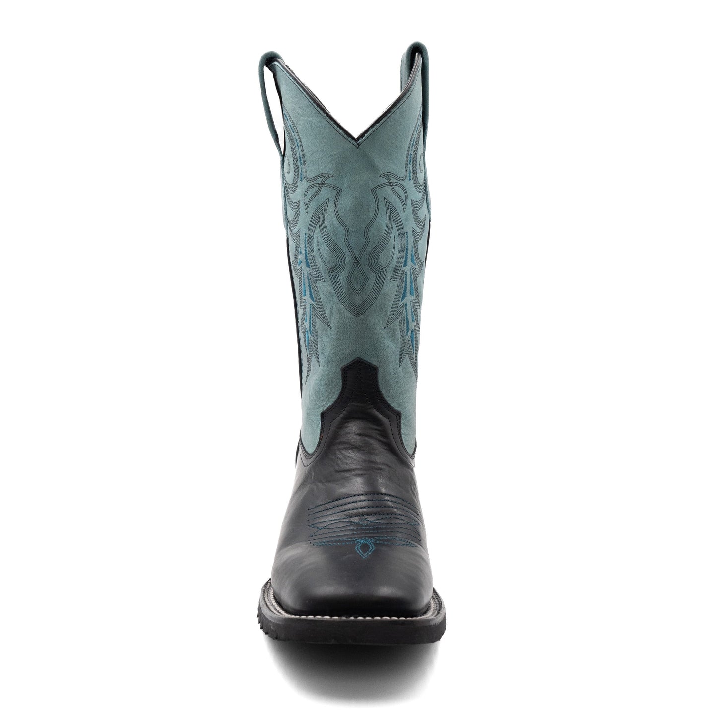 Men's Ferrini Maverick Leather Boots Handcrafted Square Toe Black