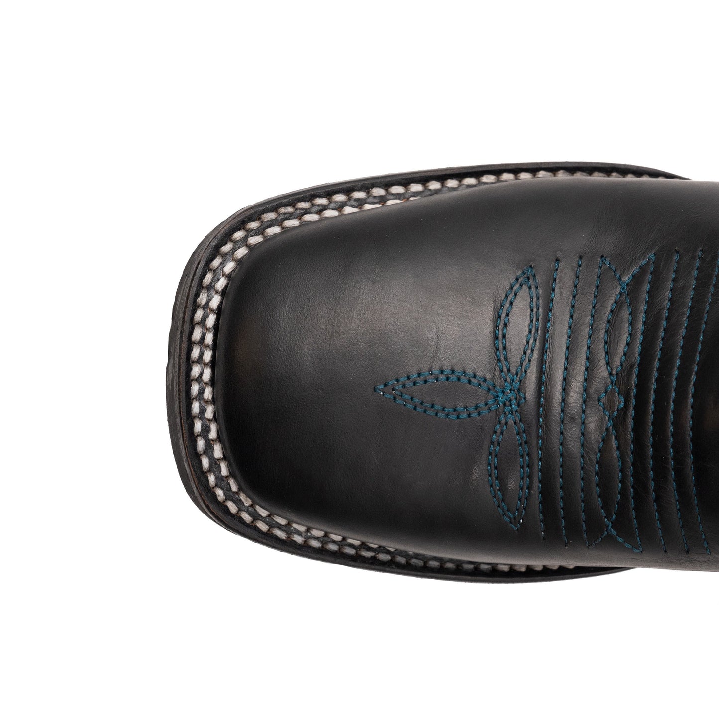Men's Ferrini Maverick Leather Boots Handcrafted Square Toe Black